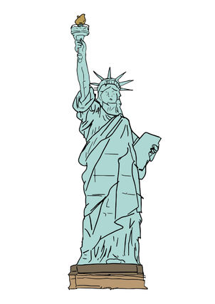 drawing of the statue of liberty in colour.jpg