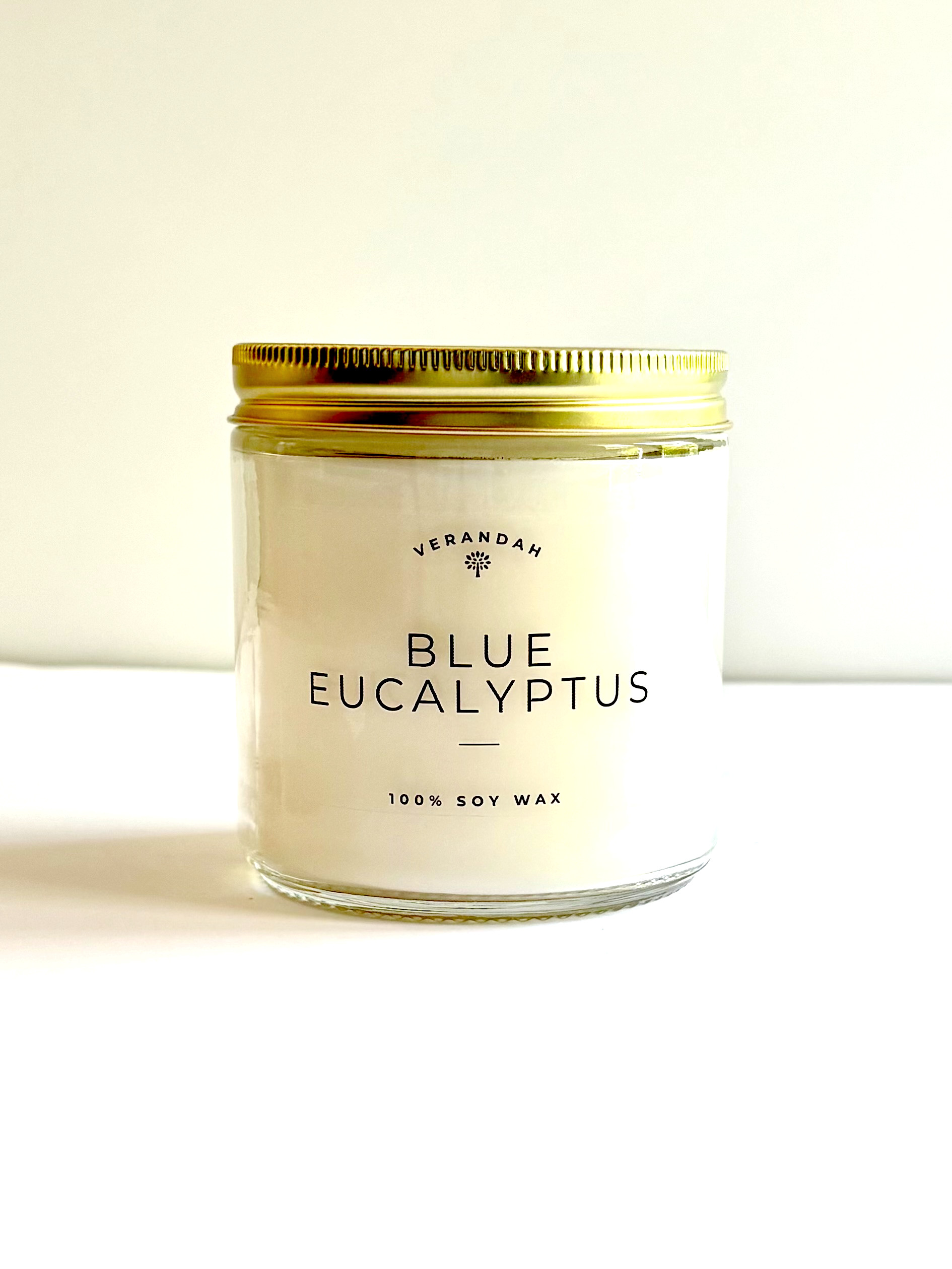 Blue Eucalyptus Glass Jar Candle