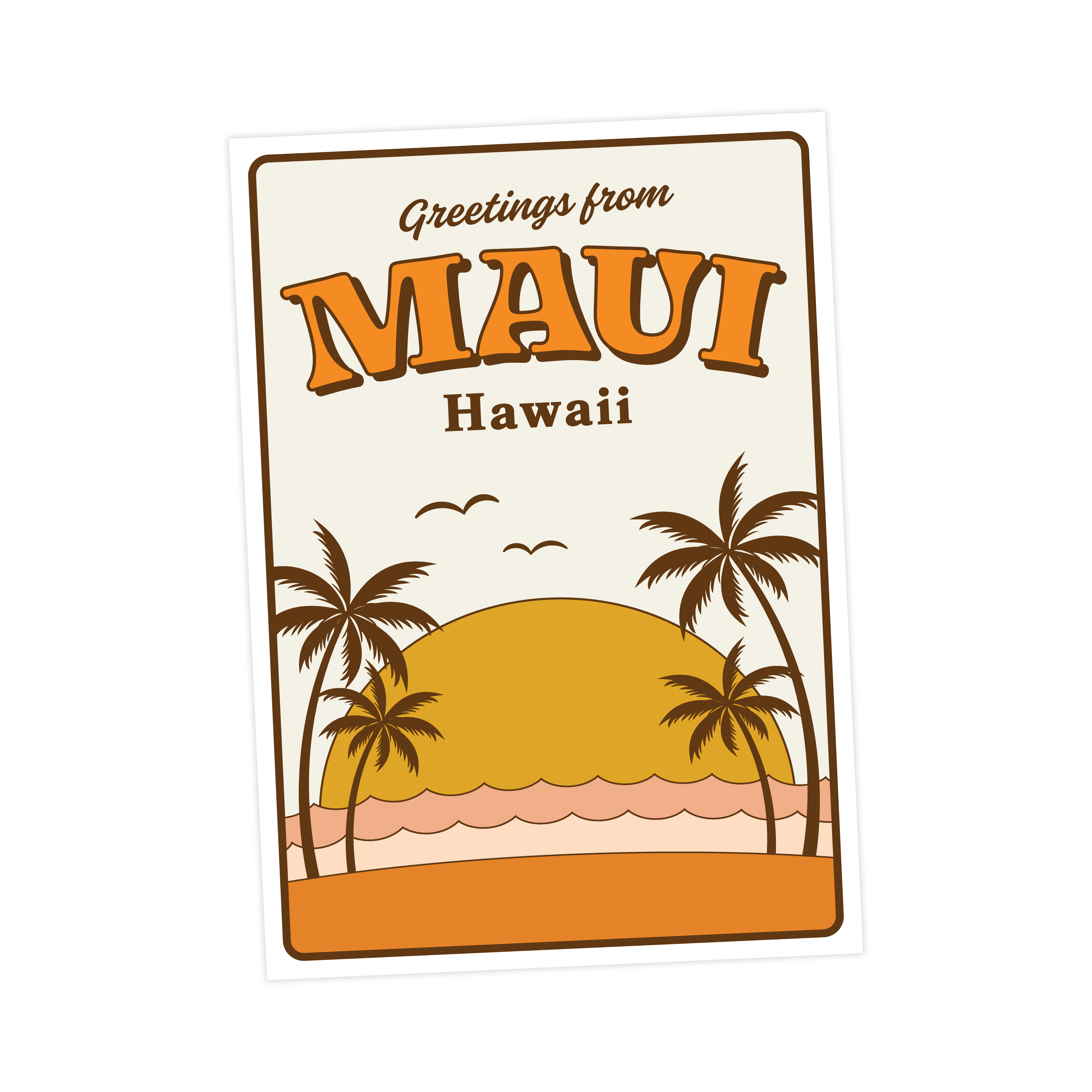 Greetings from Maui, Hawaii Sunset Postcard