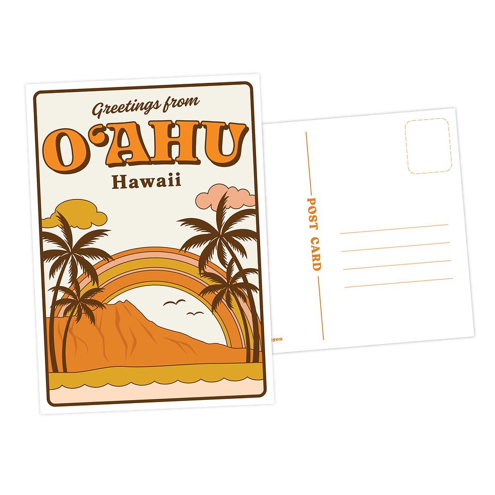 Thumbnail: Greetings from O'ahu, Hawaii Island Postcard