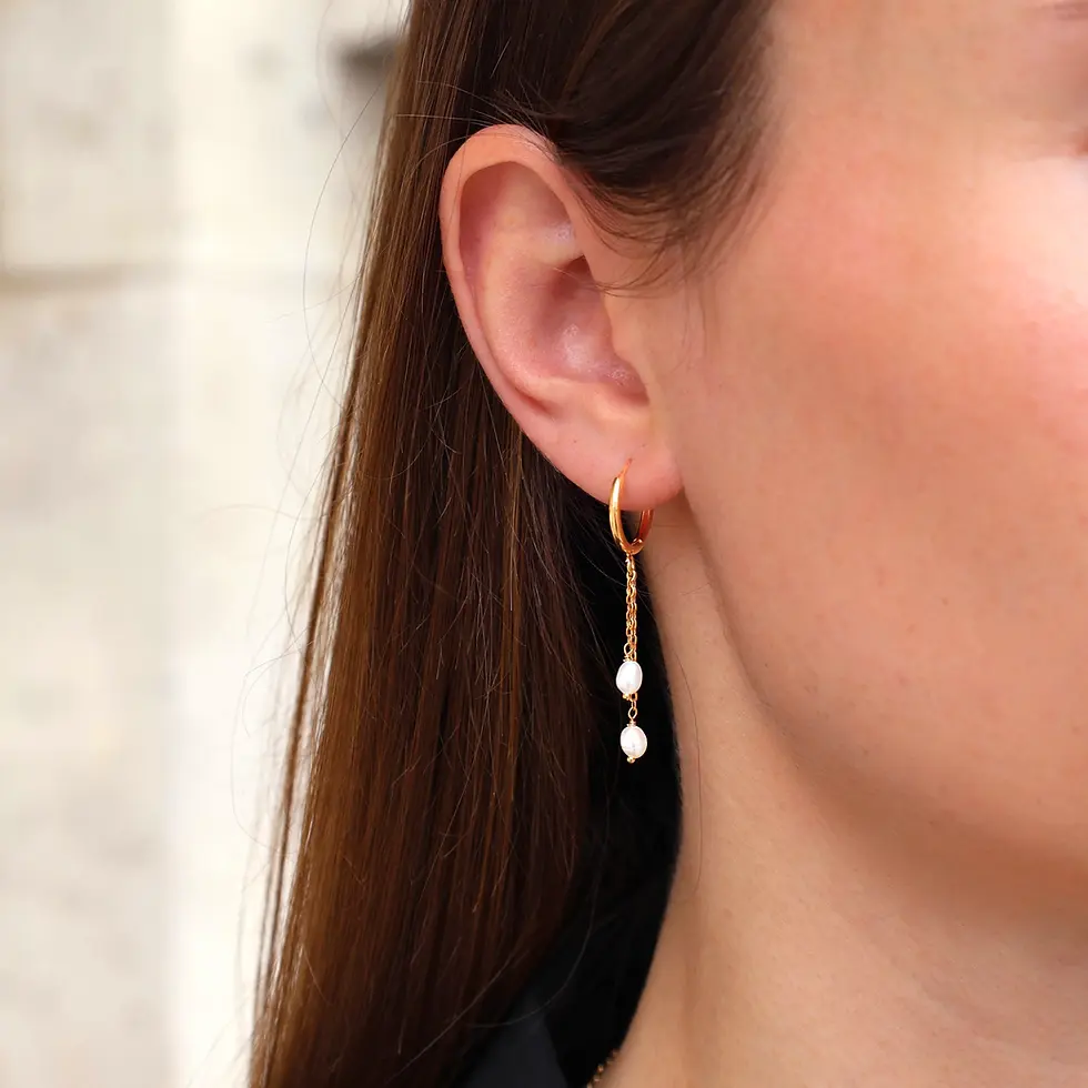 vc pearl earrings long