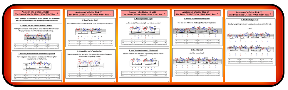 download free progress sheets to monitor improvement on guitar