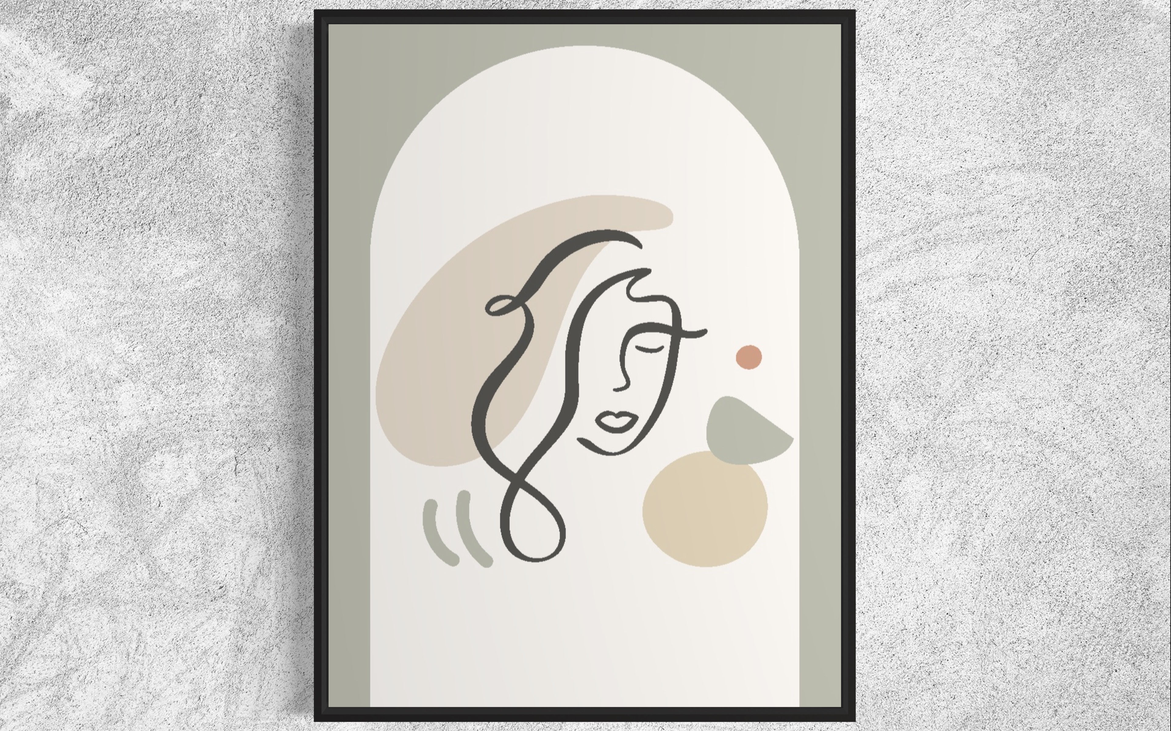 MODERNE "FACE ABSTRACT GREEN"