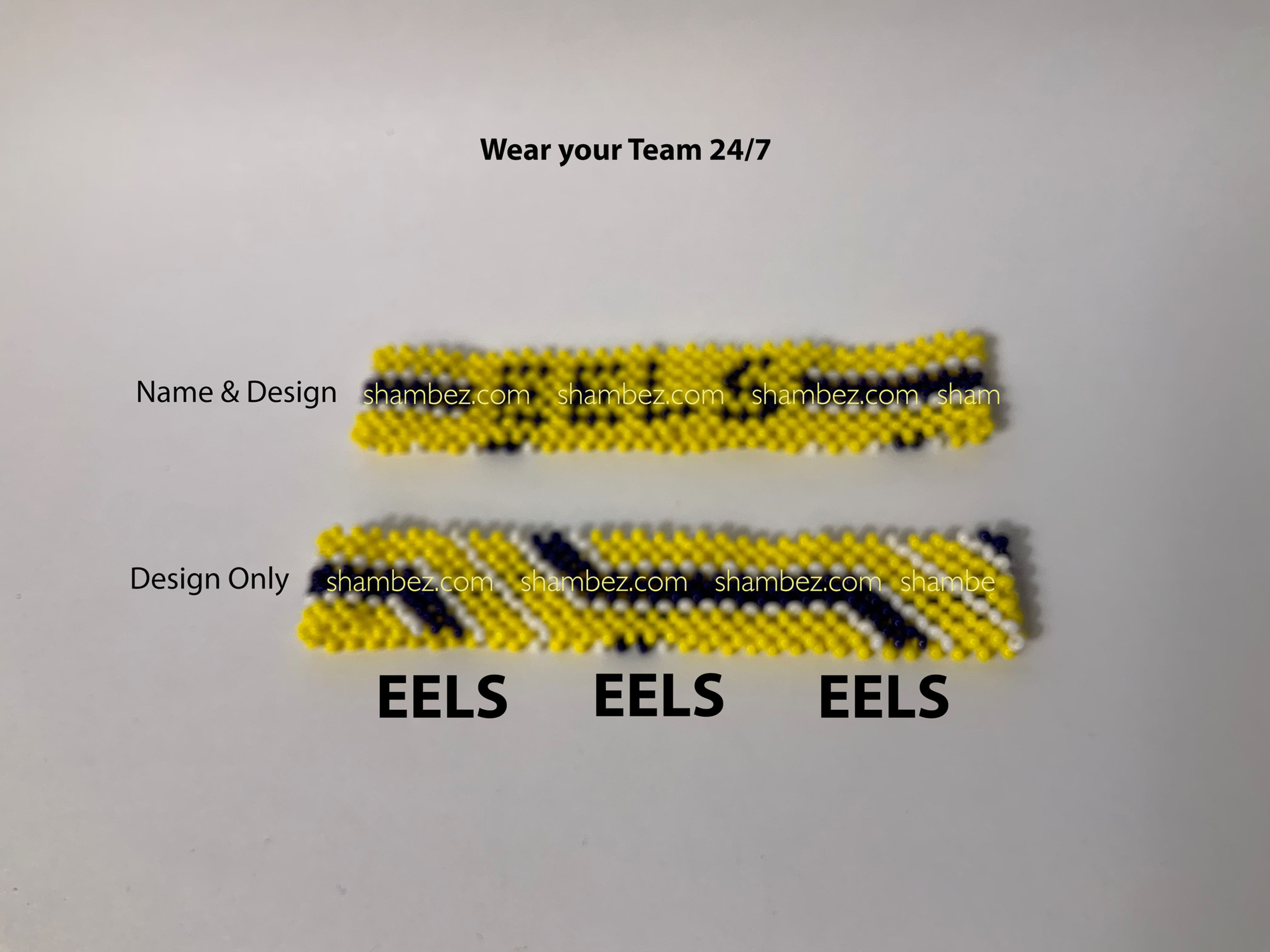 Unique Handmade Beaded EELS Team Bracelets