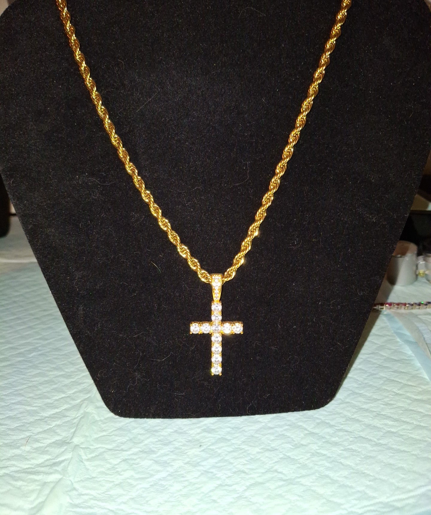 Men's gold cross pendant
