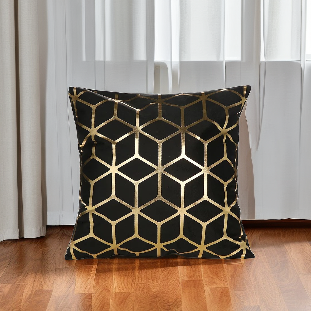 Elegant Gold-Stamped Cushion Cover