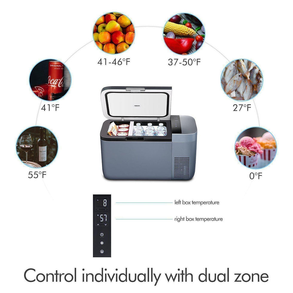 Thumbnail: ICECO GO20 Dual Zone 12V Portable Freezer