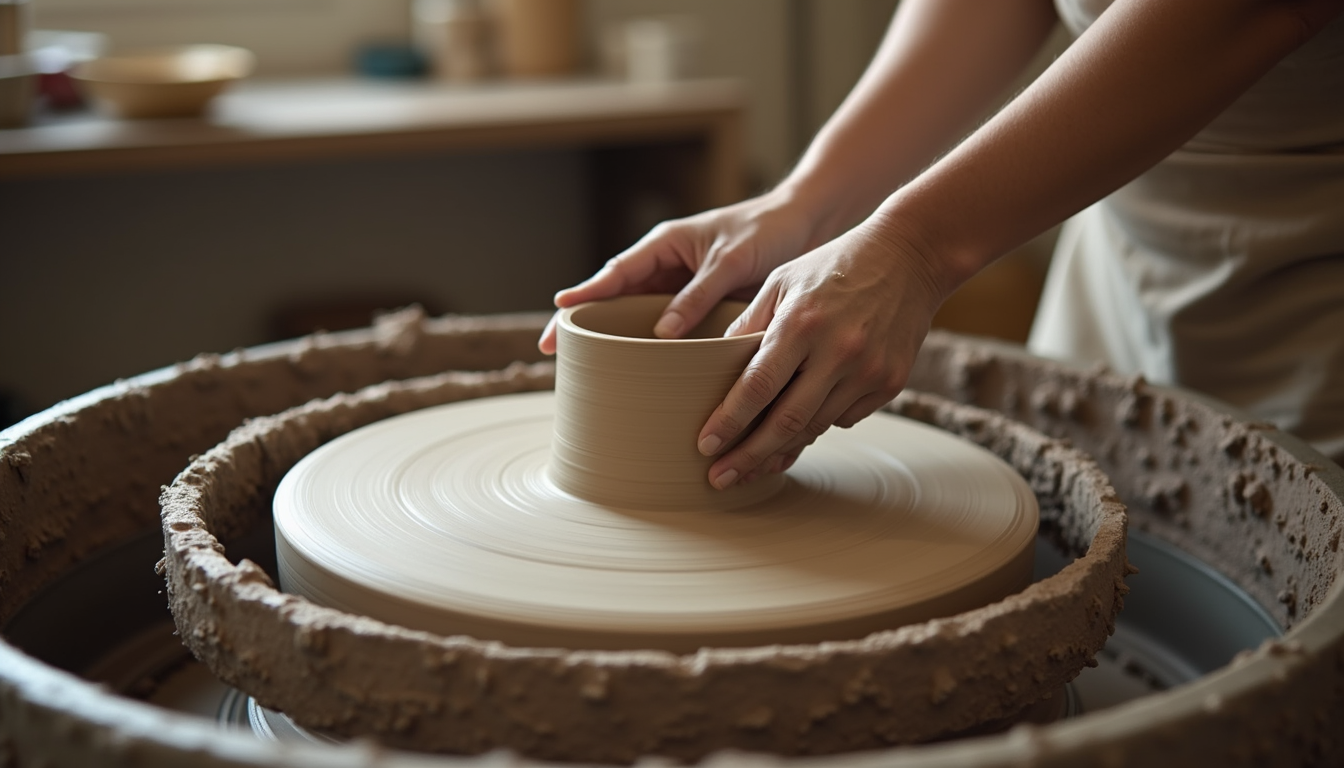 pottery on the wheel