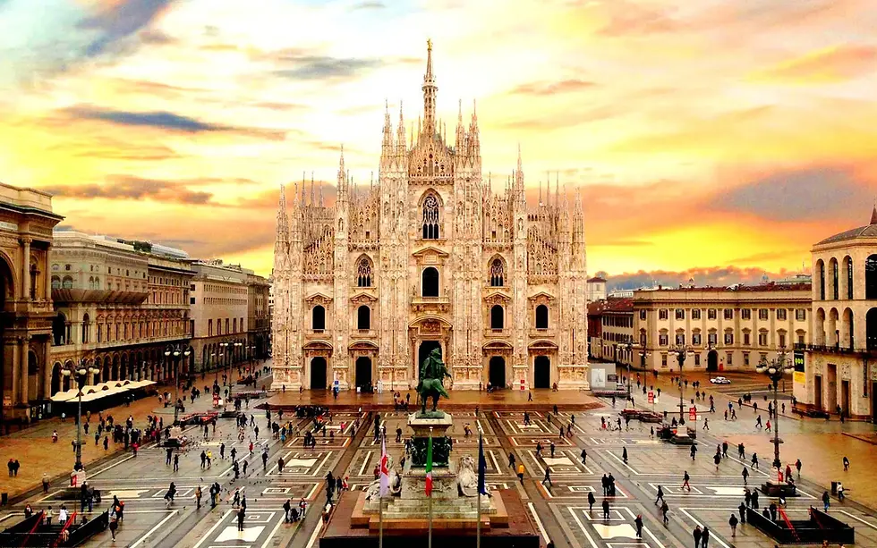 View of Duomo di Milano and cityscape in Milan showcasing Italy’s stylish travel destination