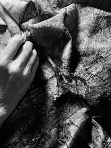 Pretoria Johannesburg Artist Sue Clark Sewing hand stitching