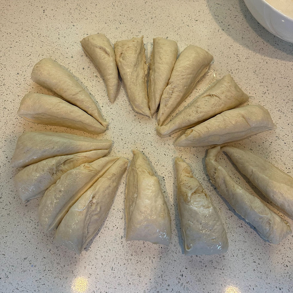 dough divided into 18 pieces