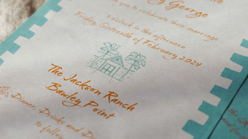 Custom Wedding Invitations with hand-drawn illustrations