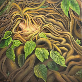 EMBRACE OF NATURE" 36"X36" acrylic on canvas