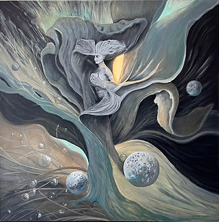 "KEEPER OF THE GARDEN" acrylic on canvas 48"x48"