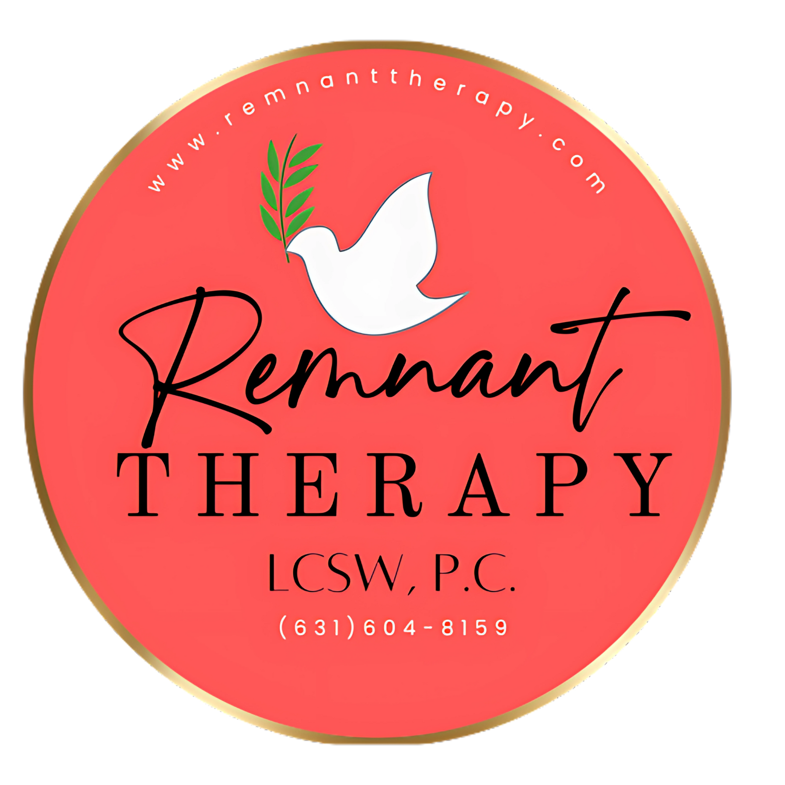 Remnant Therapy logo: LCSW, P.C., (631) 604-8159, www.remnanttherapy.com