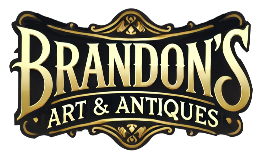 Brandon's Art & Antiques logo with ornate lettering and scrollwork