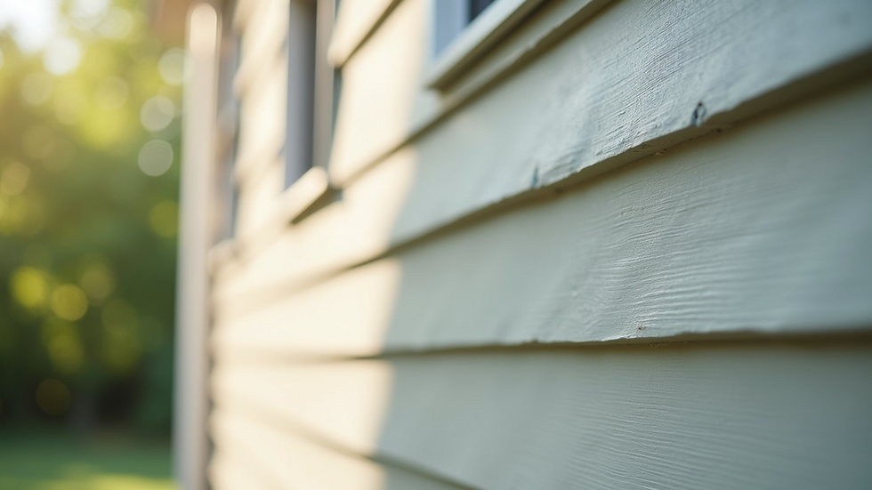 Close-up of exterior house wall with fresh paint protecting wood siding