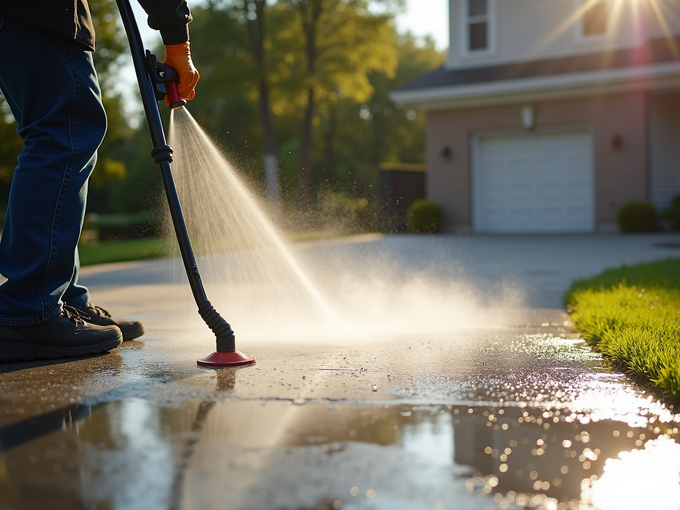 A-clean-driveway-after-power-washing-process-with-professional-technical-and-natural-dayli