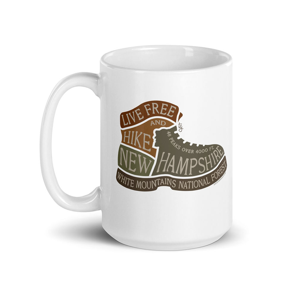 Thumbnail: Hike New Hampshire Boot White glossy mug