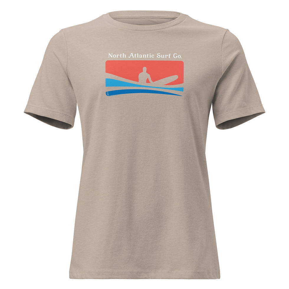 Thumbnail: North Atlantic Surf Company Women's Relaxed T-Shirt - Surf Block - Fire