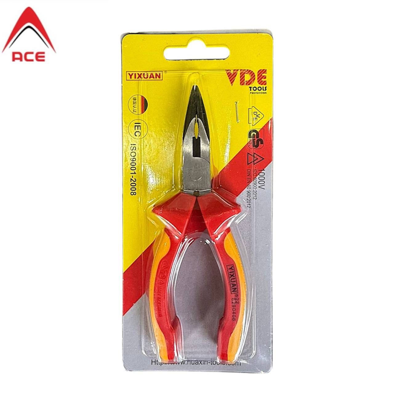 Plier Bent Nose, Insulated 6" VDE