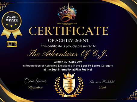 Great News!! Zeal International Play International selected 'The Adventures Of CJ' as a Winner!!