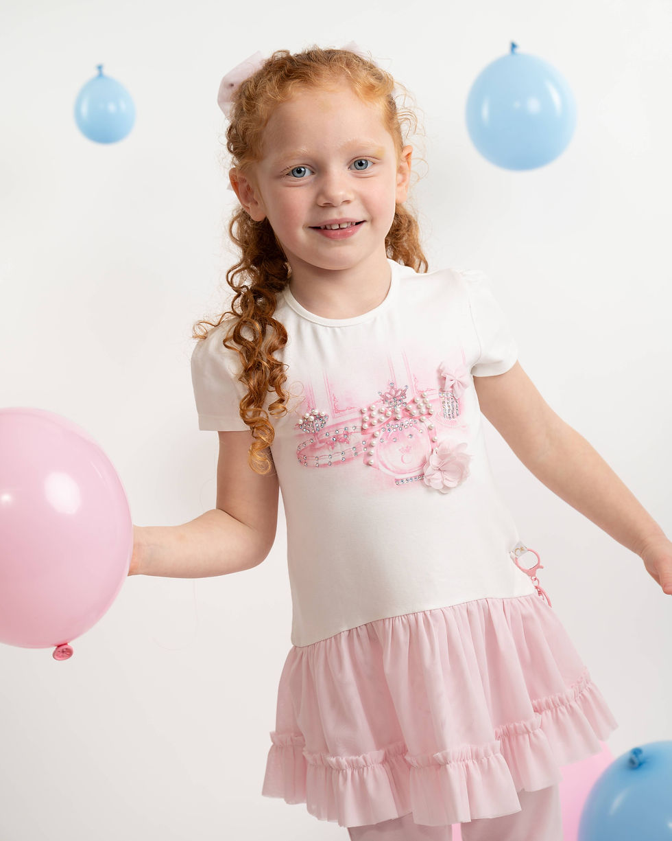 Thumbnail: Caramelo Kids - Pink Perfume Legging Set