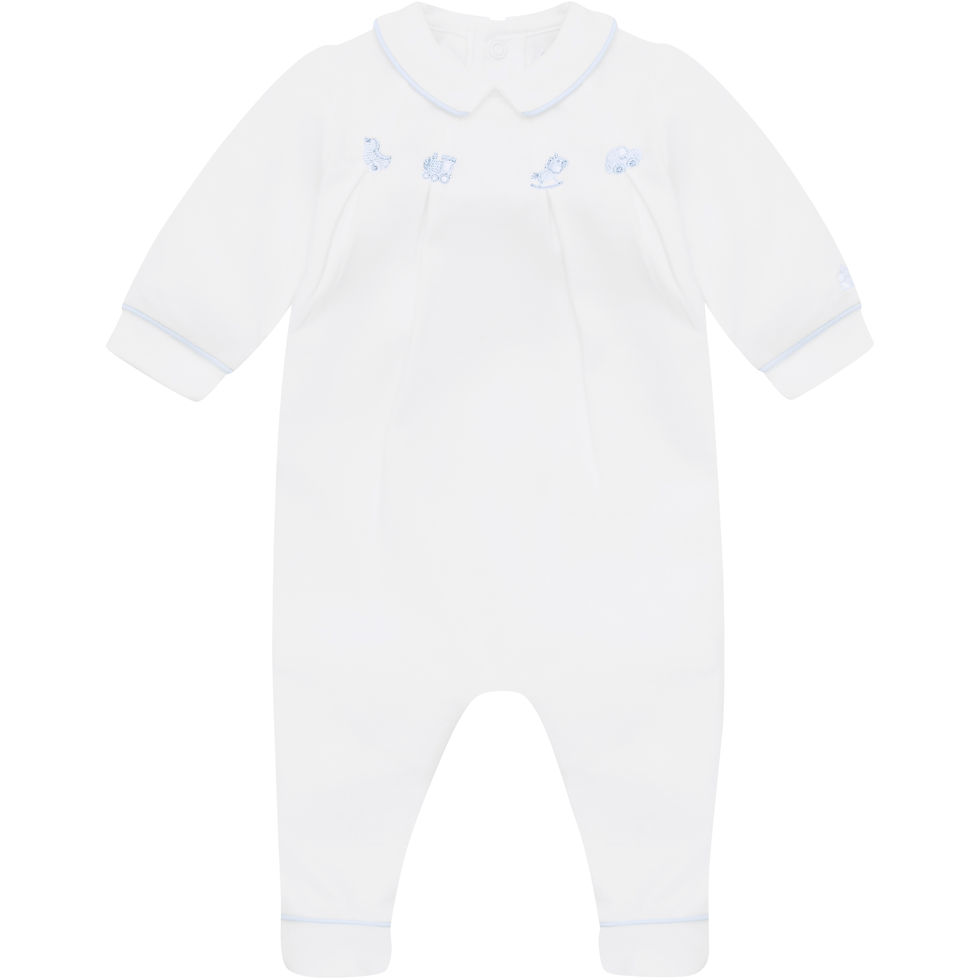 Thumbnail: Lenny -Twin Pack AIO in blue & white with pleats & nursery emb