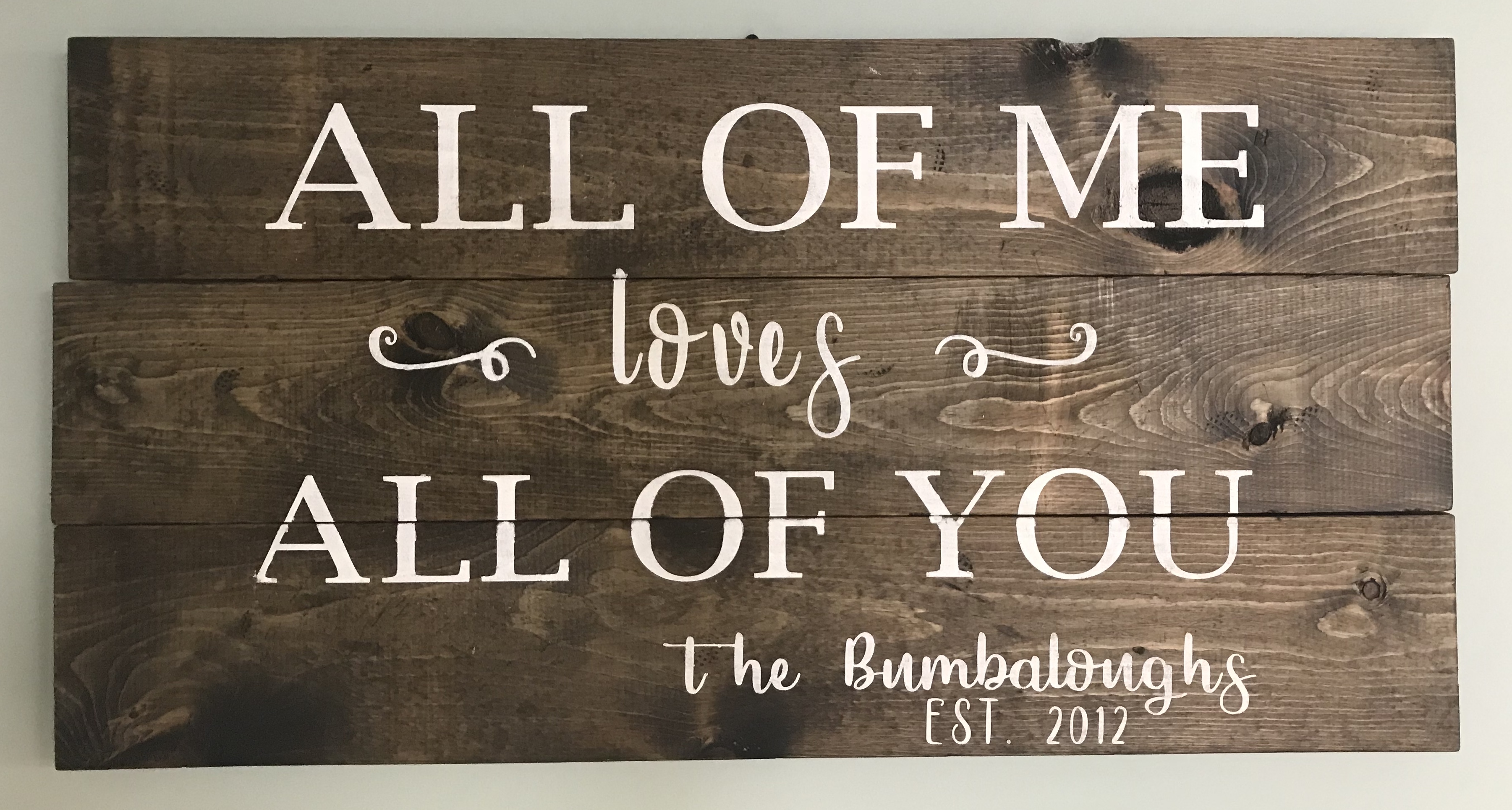 All of me loves all of you.