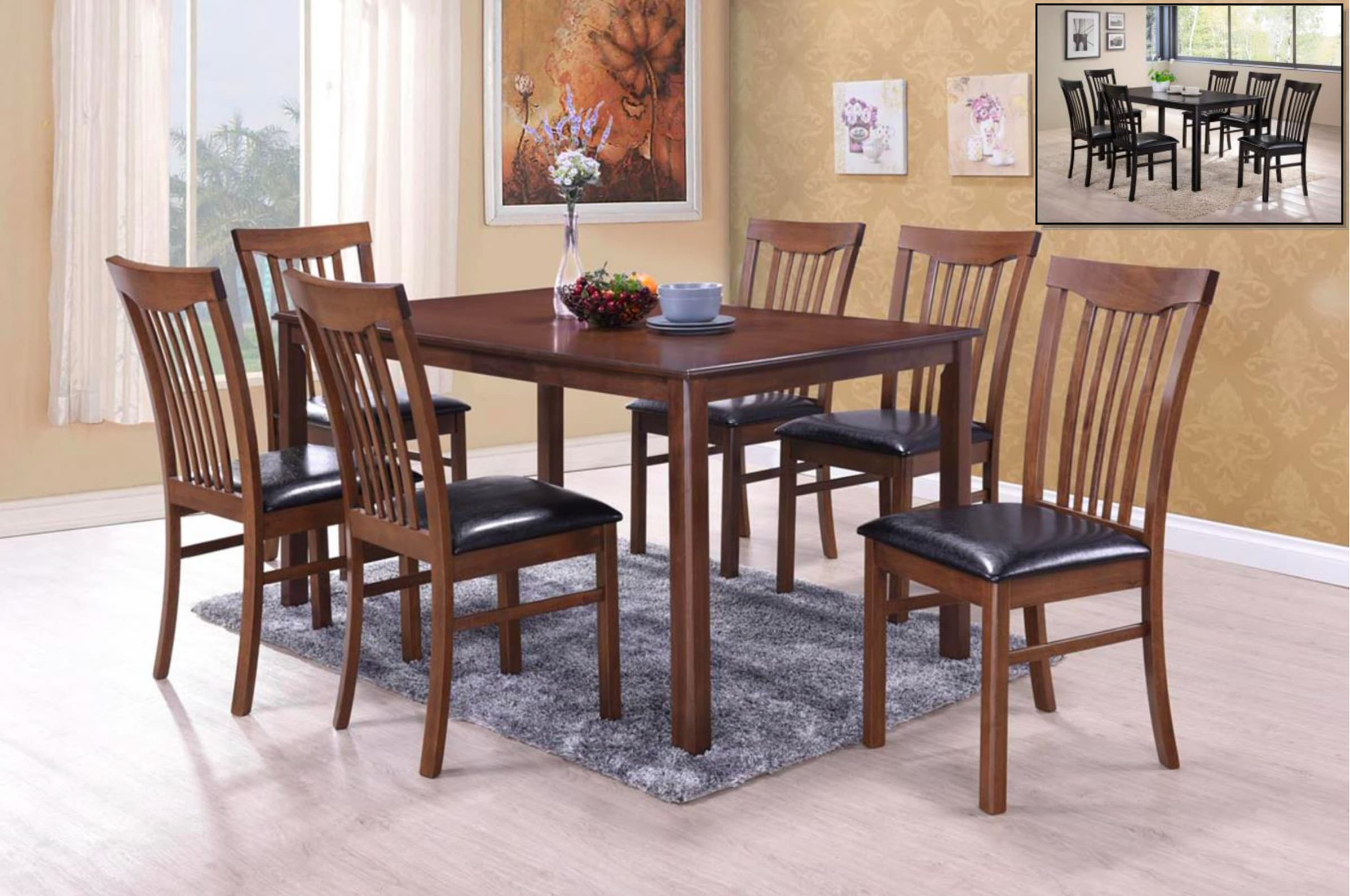 Comedor AVALON de 6 sillas mesa 3660 color Nogal