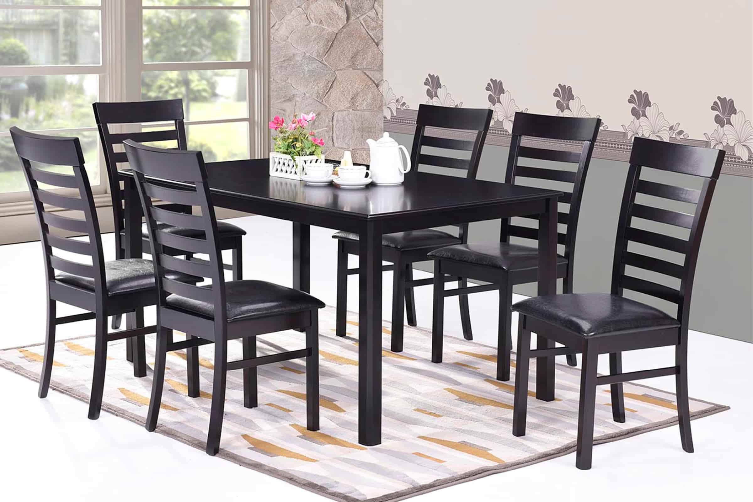 Comedor SEATTLE de 6 sillas mesa 3660 color Espresso