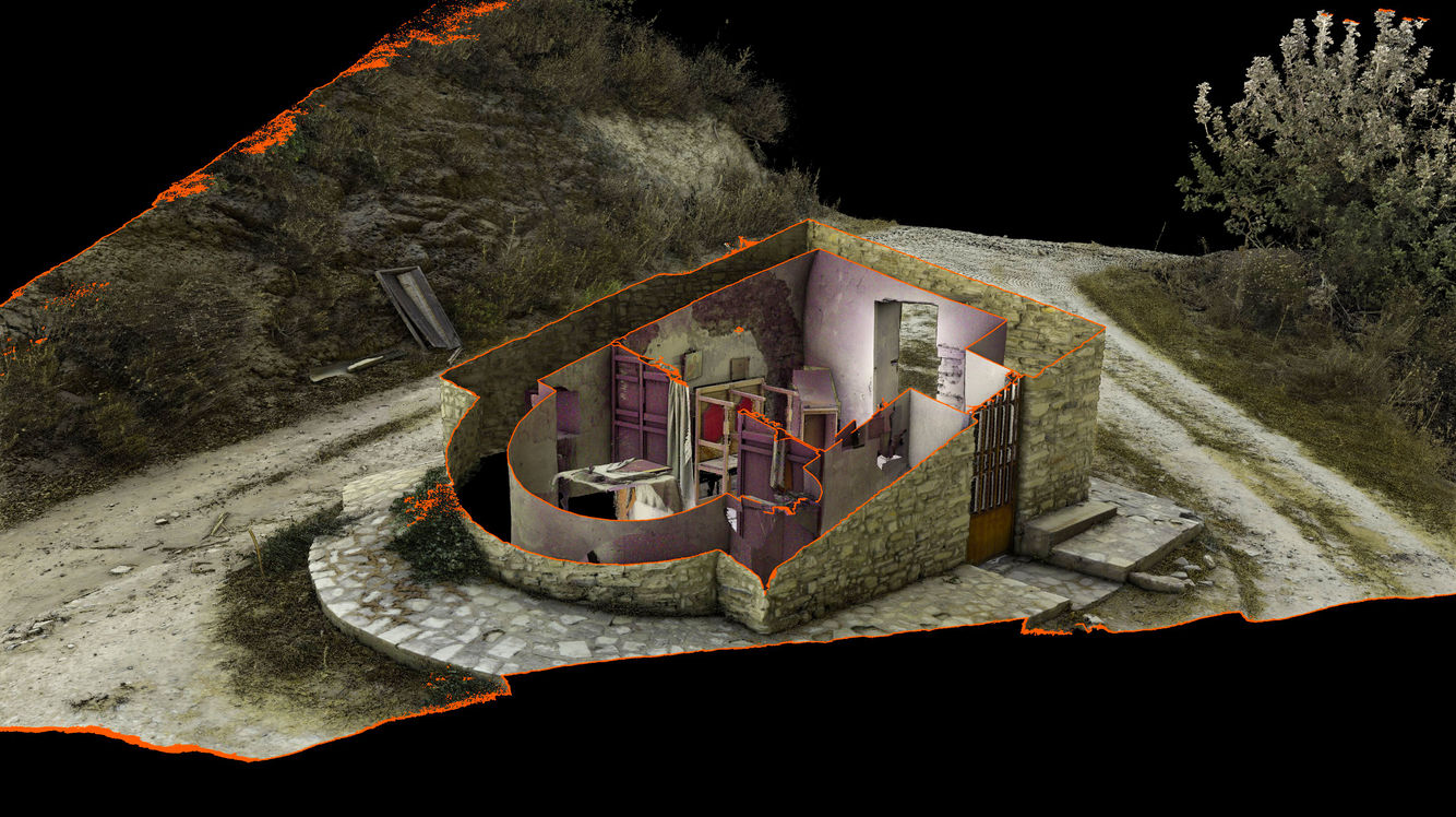 Lefkara chapel elevation 3D scan, lidar scanning