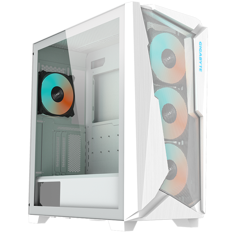 GIGABYTE C301 Glass White Mid Tower PC Gaming Case/Cabinet Tempered Glass