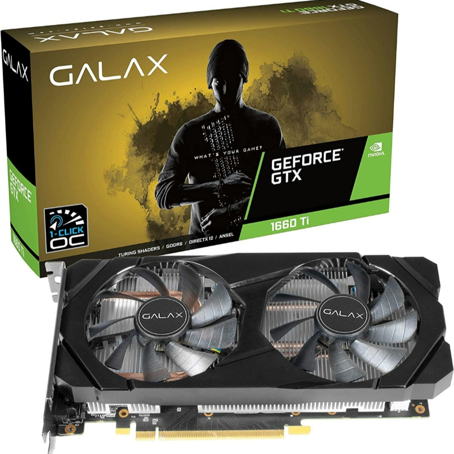 GALAX GeForce GTX 1660 Ti (1-Click OC) 6GB GDDR6 Graphic Card 