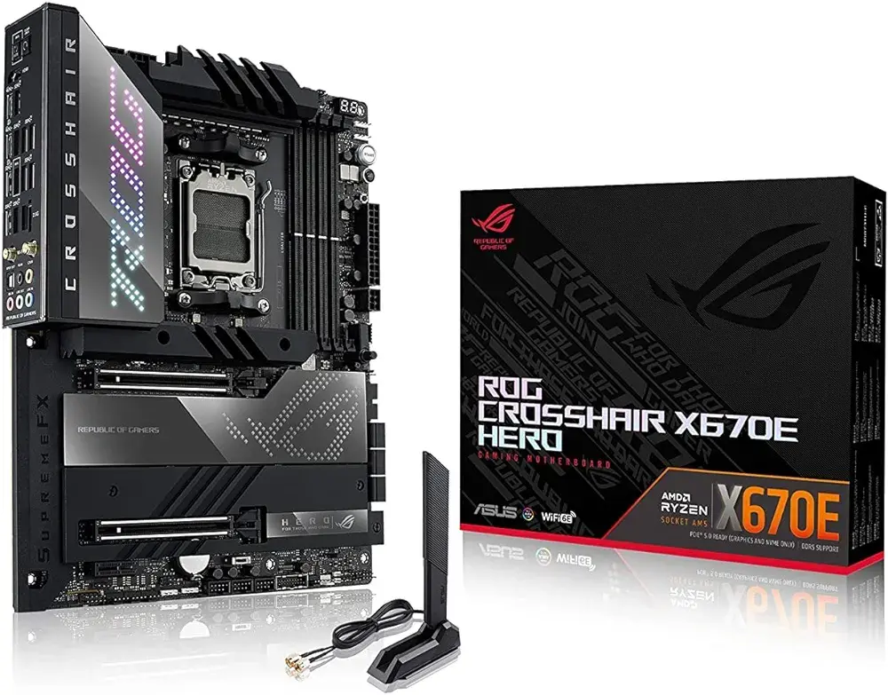 ASUS ROG Crosshair X670E Hero Socket AM5  Ryzen 7000 DDR5 Gaming Motherboard 