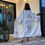 Thumbnail: Hand Screen Printed Special Design Water-drop, Kimono Robe 100% Cotton, Muslin K
