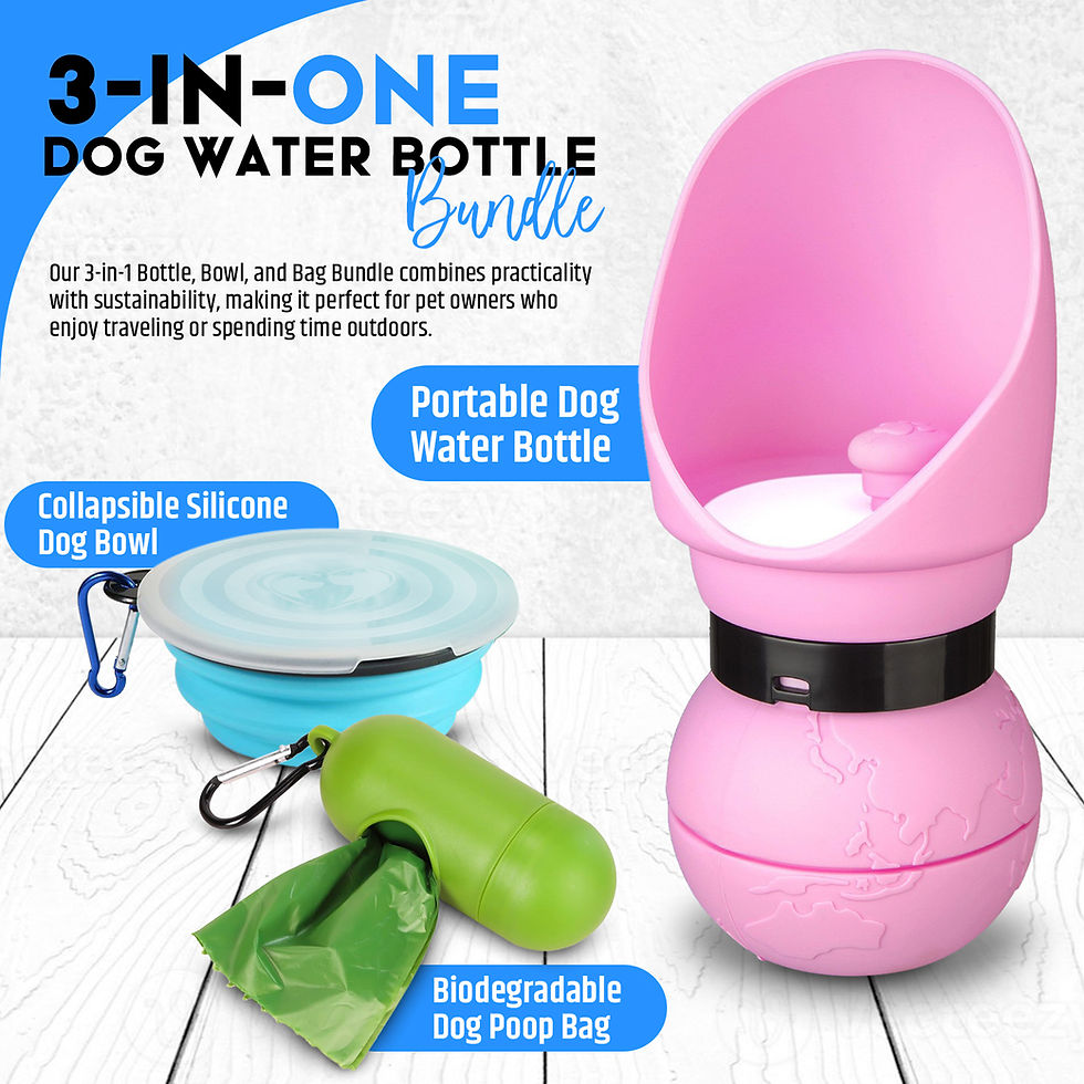 Thumbnail: Pet Travel Hydration Set – Water Bottle, Bowl & Bag Holder