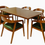Thumbnail: Oak Wood Rect. Dining Table + 6 Seater Narmada Chair