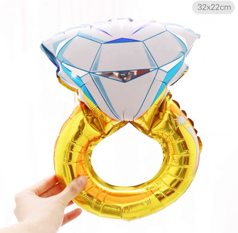 縮圖：鋁膜氣球 - 結婚 婚禮 求婚 藍色鑽戒