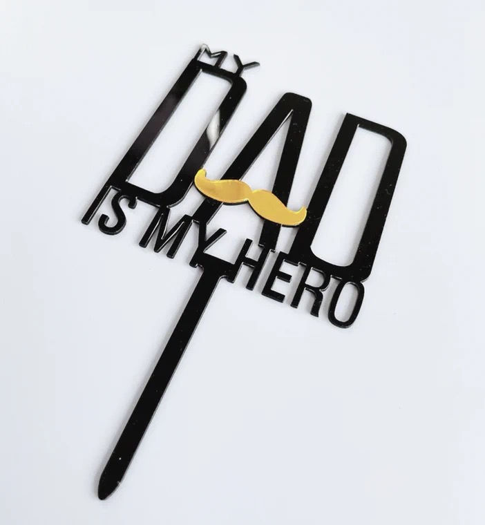 縮圖：亞克力蛋糕插牌 爸爸系列 - MY DAD IS MY HERO 鬍鬚