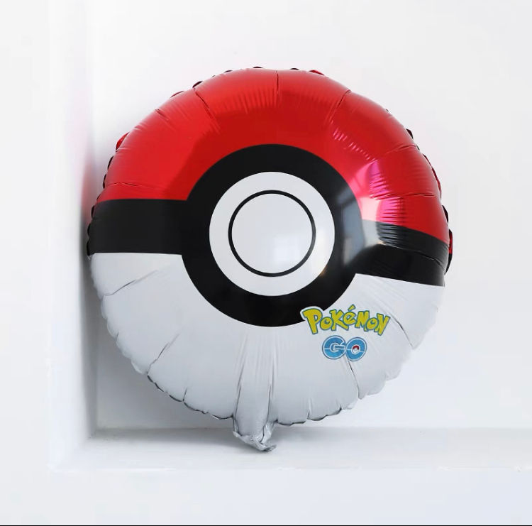 縮圖：鋁膜氣球/氦氣球/18寸 圓形/卡通 - 比卡超 Pokemon 精靈球