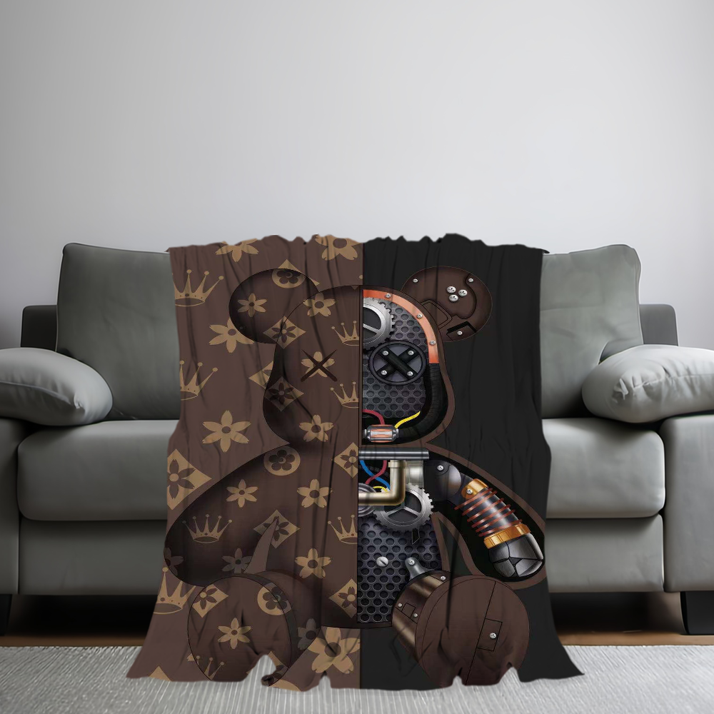 Bearbricks Printed Plush Blanket