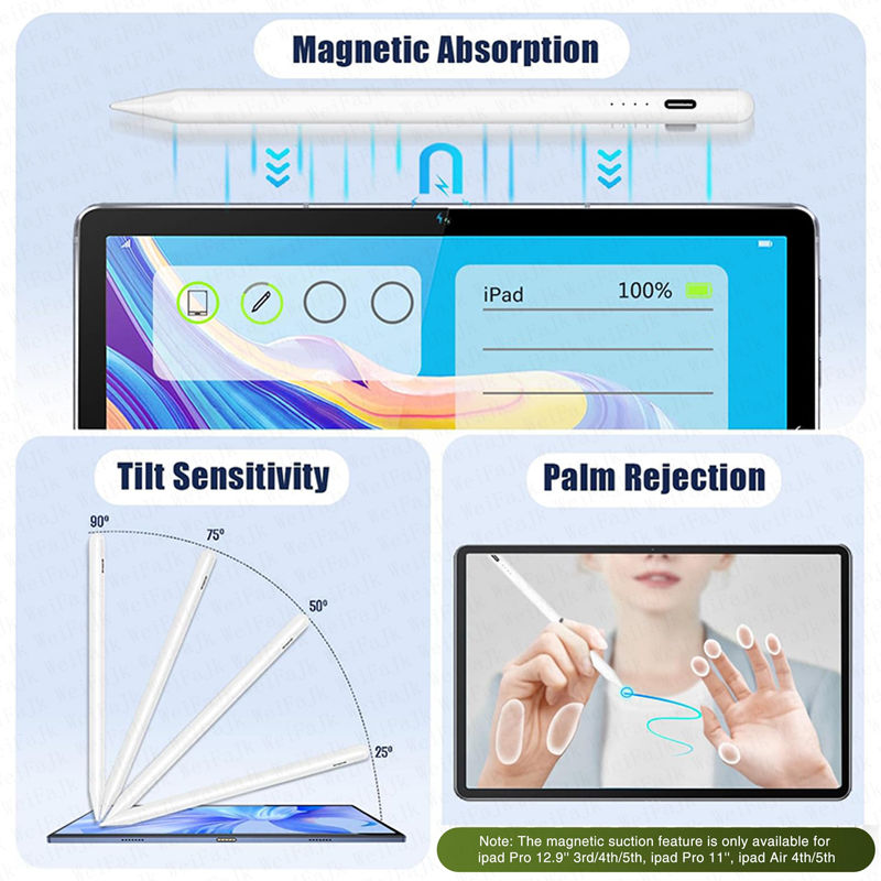 Thumbnail: Magnetic iPad Pencil – 2nd Gen  Stylus with Palm Rejection & Fast Charging
