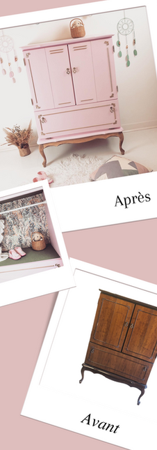 Armoire TV transformée en Penderie chambre bébé