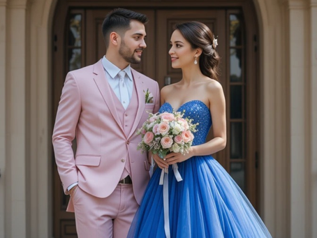 CASEI DE VESTIDO AZUL E ALL STAR