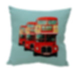 Iconic red double decker bus pillow cover.