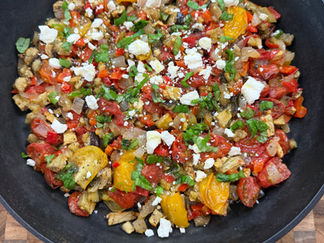 Roasted Mediterranean Veggie Dip with Feta and Basil