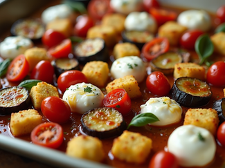 Sheet-Pan Crispy Gnocchi with Roasted Eggplant and Burst Tomatoes Recipe
