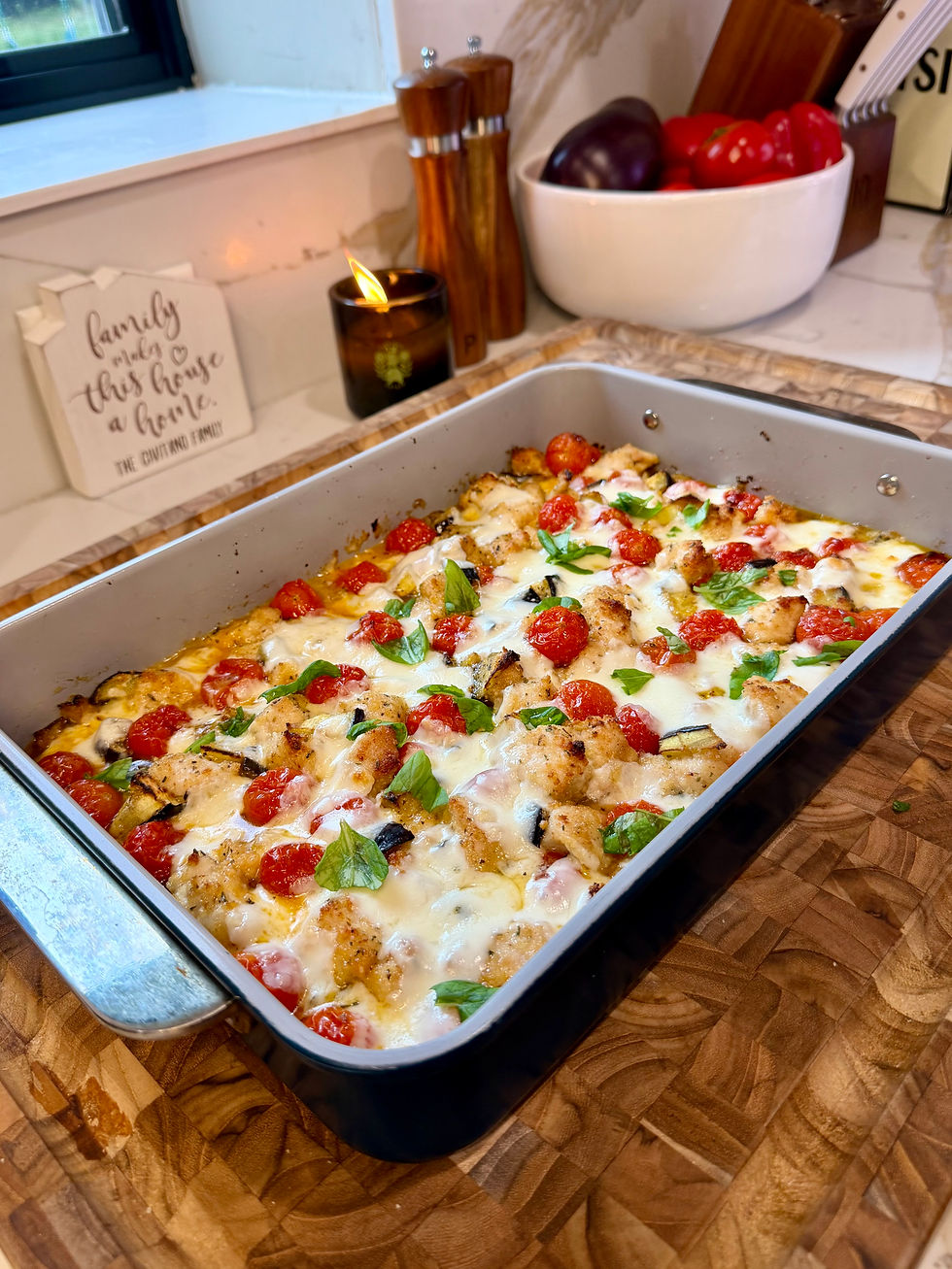 One Pan Chicken Eggplant Parmesan Bake