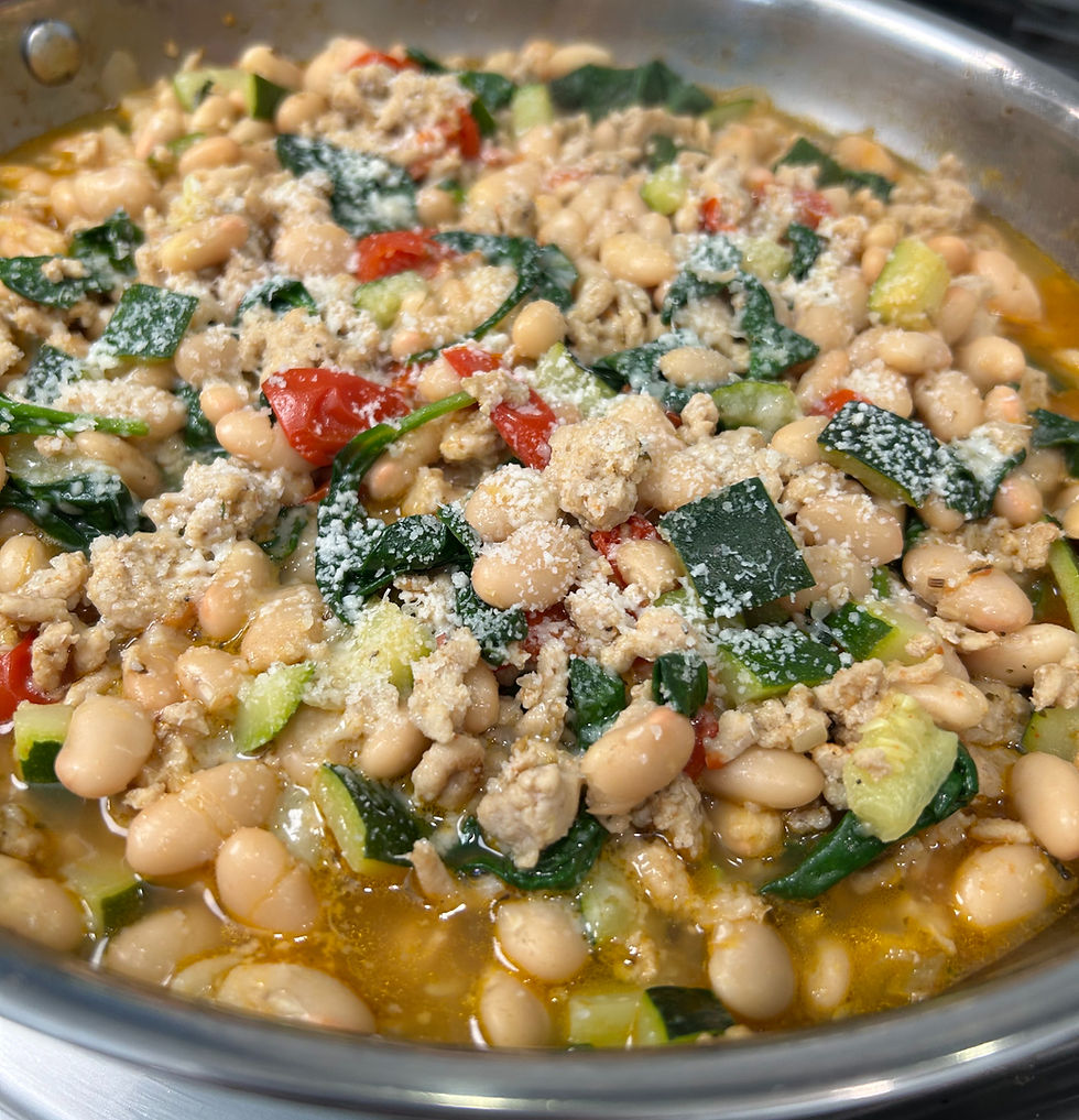 Lemon Parmesan Chicken & White Bean Skillet